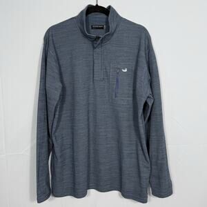 Southern Marsh Pullover Mens L Gray 1/4 Zip Waffle Grid Fleece Hiking‎ Fieldtec